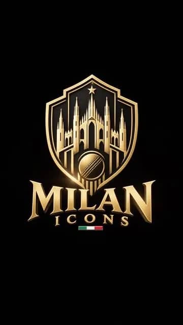 The Milan Icons crest in gold on black