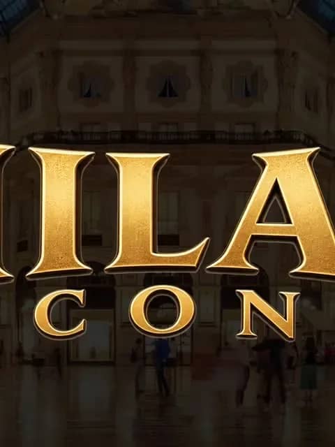 The Milan Icons wordmark in the Galleria Vittorio Emanuele II