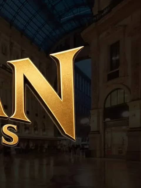 The Milan Icons wordmark in the Galleria Vittorio Emanuele II