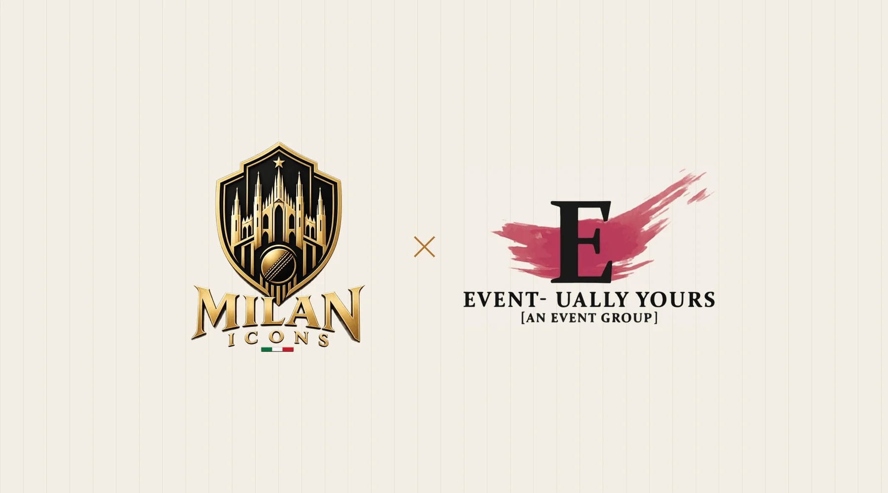 The Milan Icons crest alongside the Event-ually Yours logo