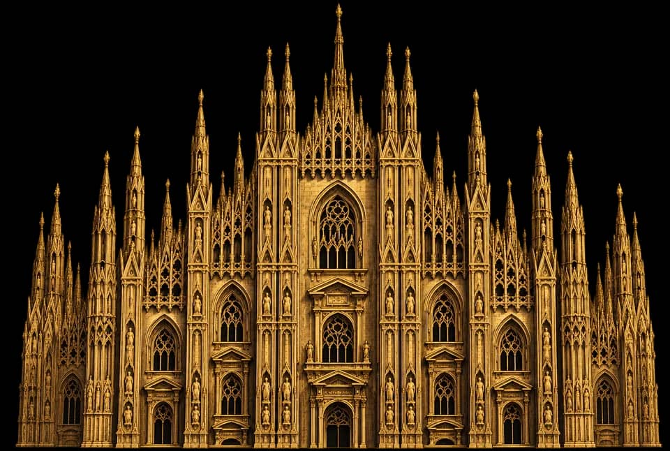 Golden Duomo di Milano illustration