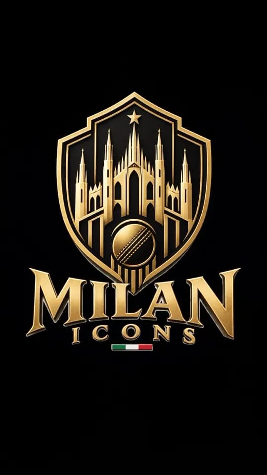 The Milan Icons crest glowing in gold on black